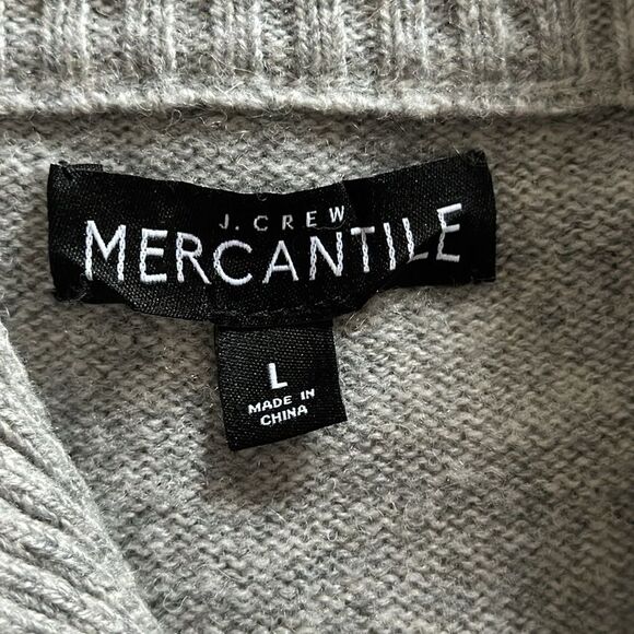 J. Crew Mercantile Men’s Wool Blend Grey shawl-collar Pullover Sweater K3331 L - Picture 5 of 8